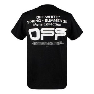 T-shirt slim noir pour homme C/O Virgil Abloh avec logo en lignes ondulées