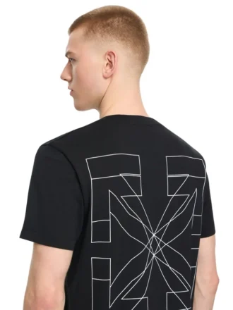 T-shirt slim Outline Double Arrow