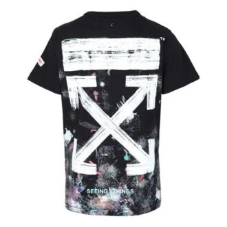 T-shirt unisexe ample à manches courtes Splash Ink Noir