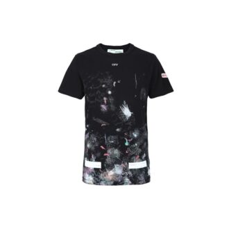 T-shirt unisexe ample à manches courtes Splash Ink Noir
