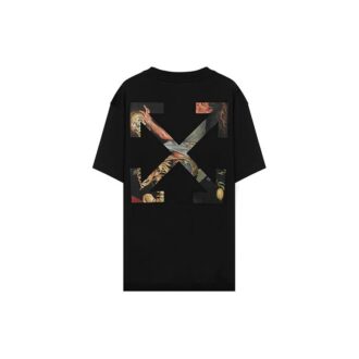 T-shirt unisexe à col rond et manches courtes, coupe ample et confortable, noir