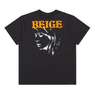 T-shirt unisexe noir à manches courtes, coupe ample, imprimé Portrait S/S OVER TEE Shorts