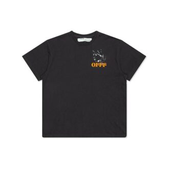 T-shirt unisexe noir à manches courtes, coupe ample, imprimé Portrait S/S OVER TEE Shorts