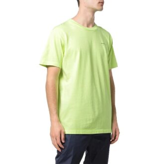 T-shirt vert à col rond et manches courtes avec petit logo