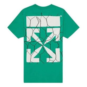 T-shirt vert à flèches imprimées, manches courtes