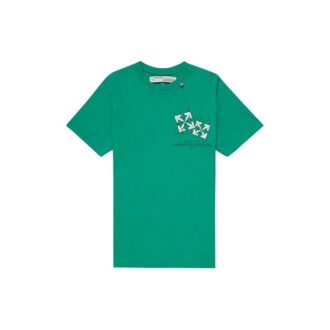T-shirt vert à flèches imprimées, manches courtes