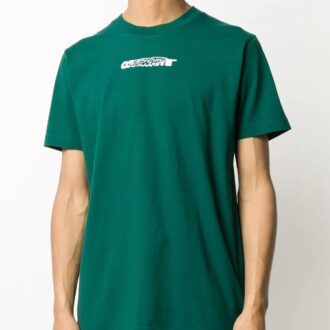 T-shirt vert imprimé du logo Off-White pour homme