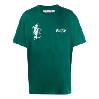 T-shirt vert à manches courtes et coupe ample avec impression du logo Kiss 21