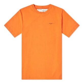 T-shirts à col rond imprimés de logo pour homme, orange