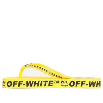 Tongs de mode typographiques à logo, jaunes