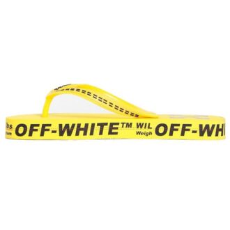 Tongs de mode typographiques à logo, jaunes