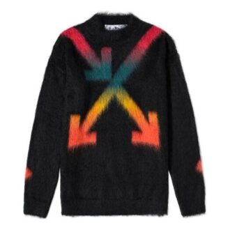 Tricot à flèche dégradé arc-en-ciel Noir