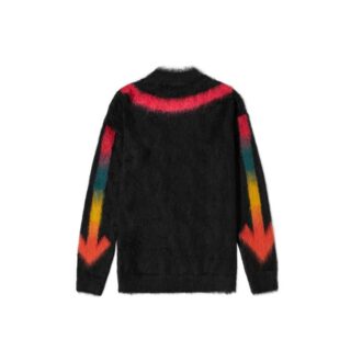 Tricot à flèche dégradé arc-en-ciel Noir