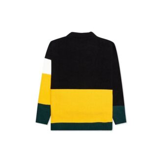 Tricot à motifs colorés et lettres, noir
