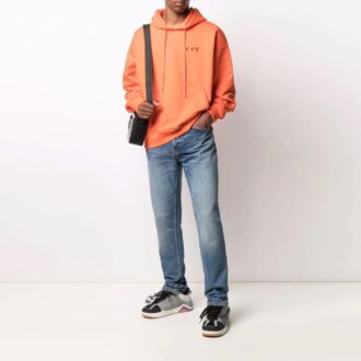 Unisexe FW21 à rayures diagonales et détail logo, orange