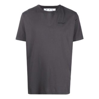 Version à manches courtes et col rond avec logo imprimé dans le dos, collection SS22, gris