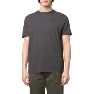 Version à manches courtes et col rond avec logo imprimé dans le dos, collection SS22, gris