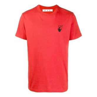 Version à manches courtes et col rond avec logo imprimé SS21 Rouge