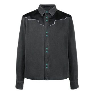 Veste chemise à revers avec motif flèches, version standard, gris et noir