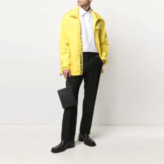 Veste coupe-vent à fermeture éclair avec impression du logo SS21 en lettres, version standard, jaune