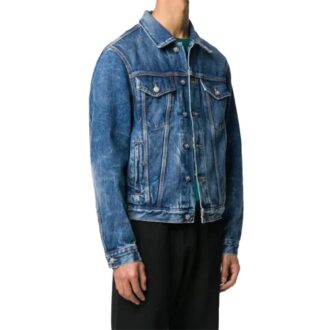 Veste en Denim imprimée FW20 pour homme, bleu marine