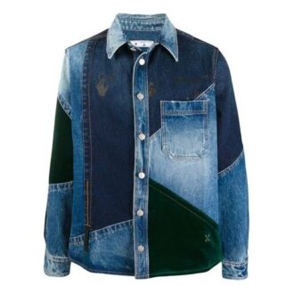 Veste en Denim patchwork FW20 pour homme, bleue